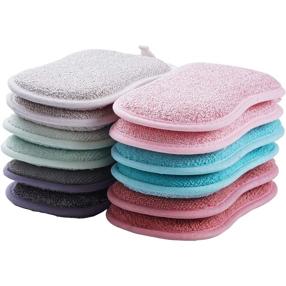Microfiber New Kitchen Microfiber Sponge Kitchen Cleaning Dishwashing Sponge Washable Kitchen Sponge