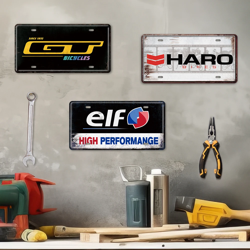 Putuo Decor Bike Brand Car License Plate Vintage Bicycle Metal Tin Plate Sign Garage Man Cave Decor