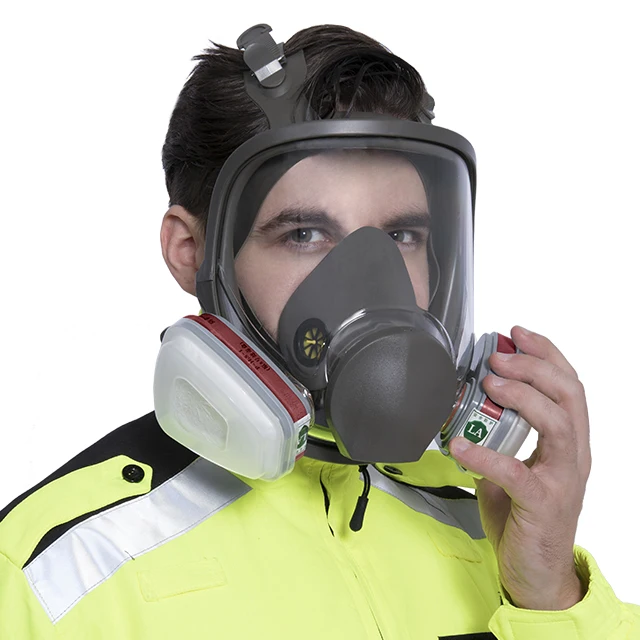 Full Face Rubber Particulate Respirator with Double Filters Gas Mask snorkel gas mask