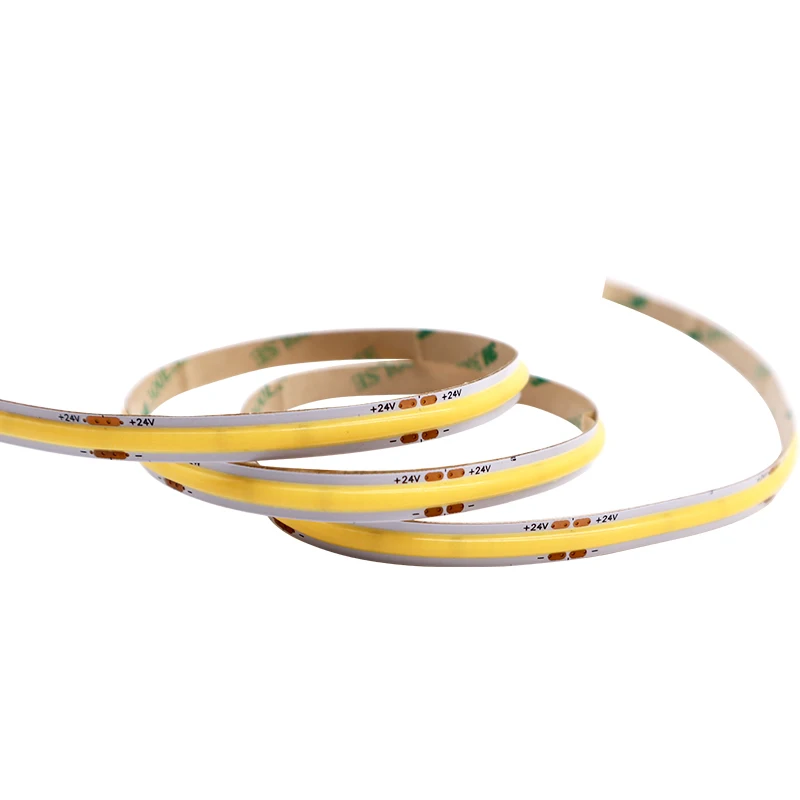 New arrival soldering free high density 320/480 LED/m COB LED strip light 8mm PCB CRI90 cuttable dotless COB LED strip