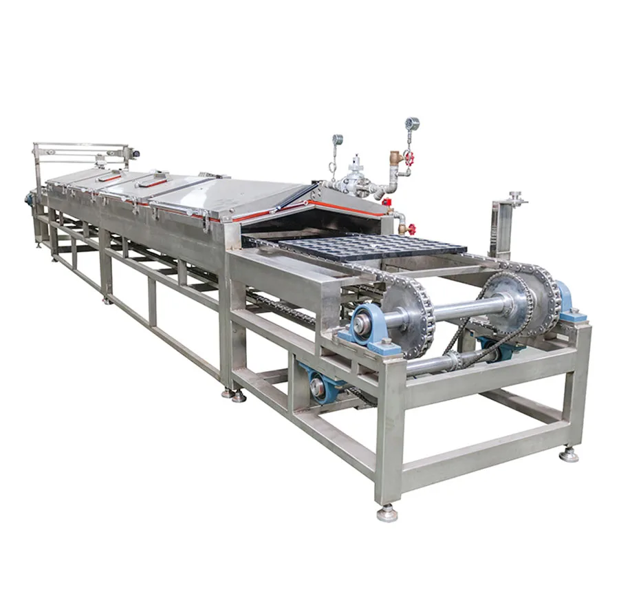 400 Kg/h Automatic Production Line / Tunnel Steamer For Steamed Cake Pastry
