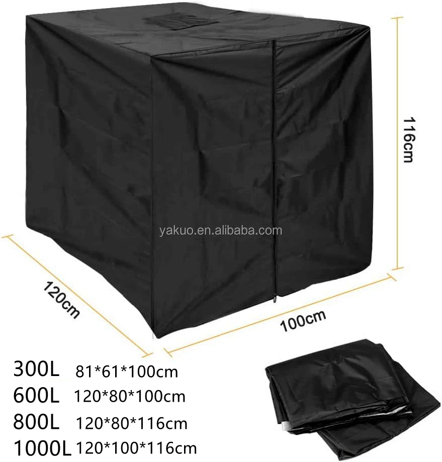 IBC Tote Cover For 1000L 275 Gallon Oxford Rain Barrel Cover Waterproof Water Tank Protective Cover