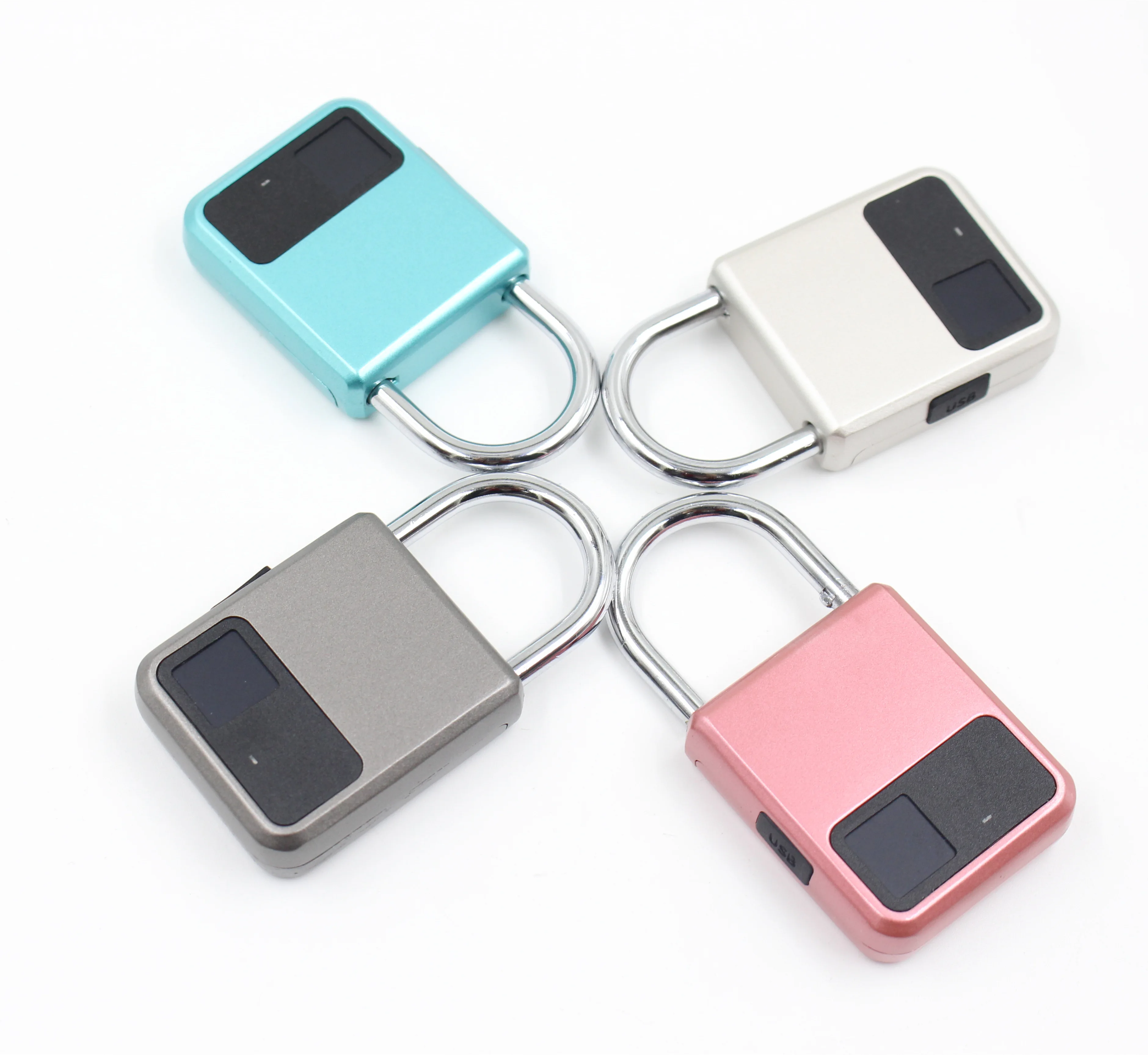 Square Colorful Smart Padlock with Fingerprint
