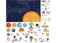 DIY felt educational toys felt learning toys space universe flannel felt board story set suitable for children