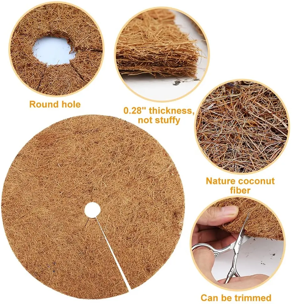 16 inch Diameter  Coir Fiber biodegradable coir mulch for tree plant protection