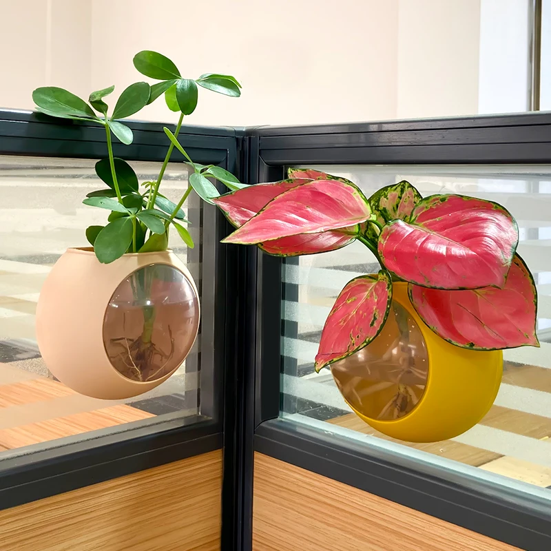 Hot Sale Silicone Planter Terrariums Desktop Hydroponics Air Plant Holder  Clear Vase , Home Office Decoration Gardening Gift