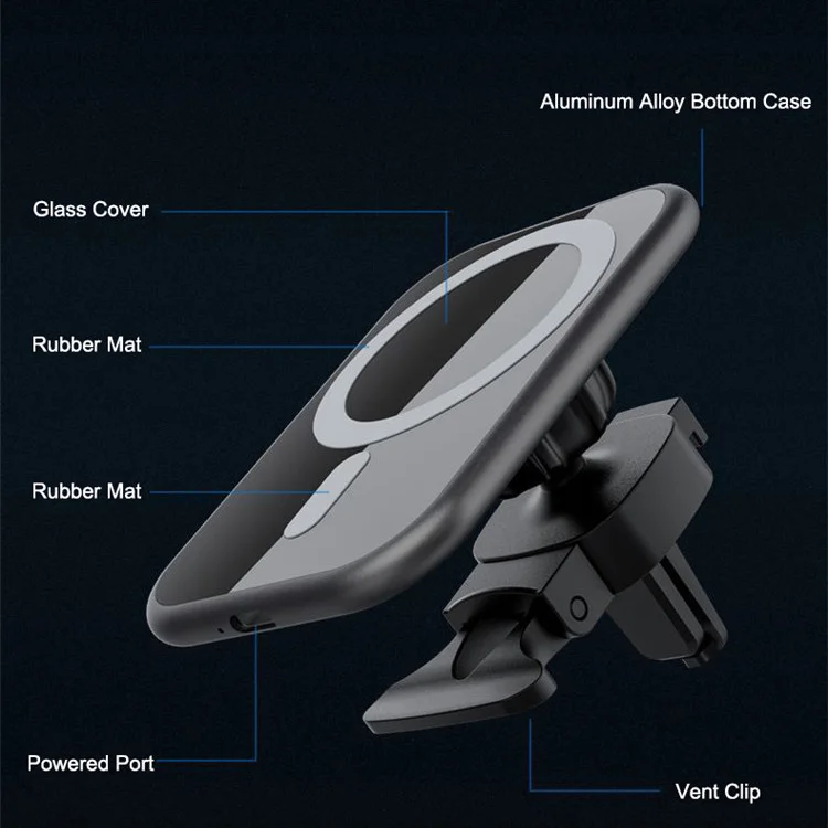 Mirror 15W Fast Charging Magnetic Wireless Car Mount Stand Charger For iPhone 13 Magsaf With Phone Holder