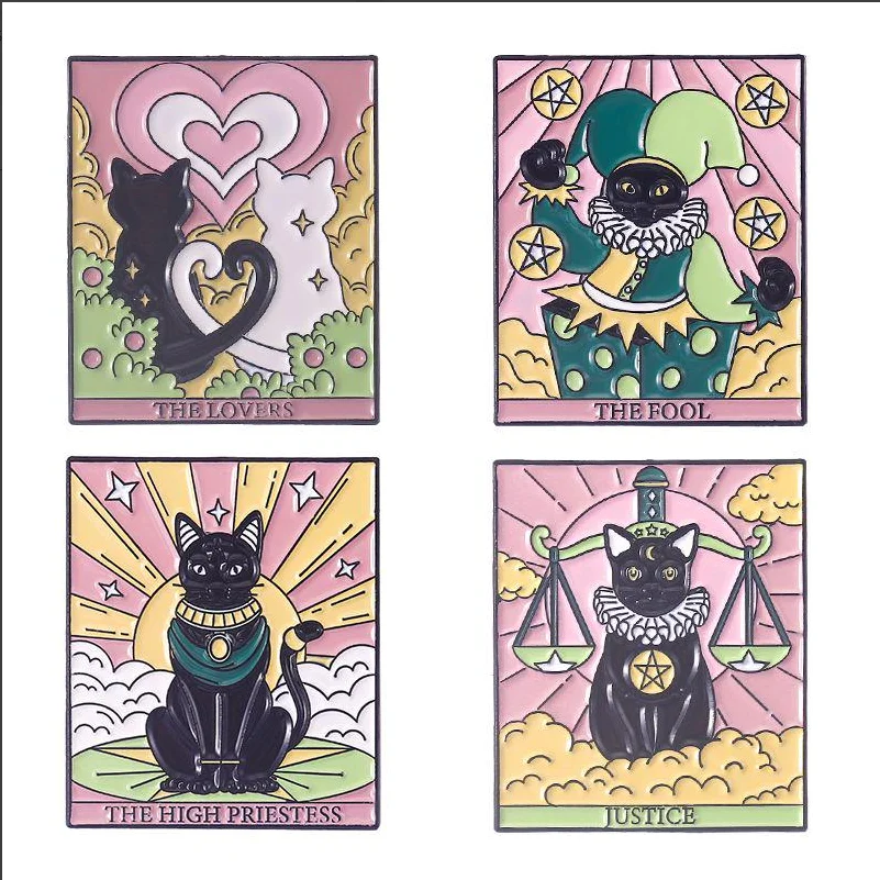 Tarot Enamel Pin Assortment Cup Cat Sun Star Cloud Fashionable Punk Accessories for Clothes Bags and Accessories