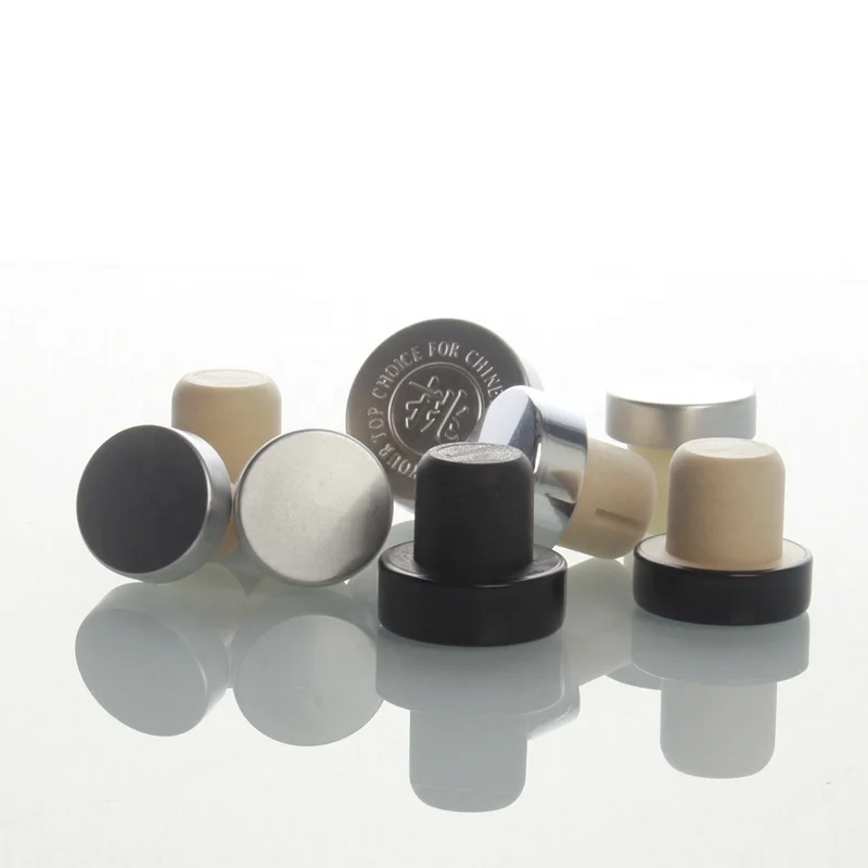 customize engraving top aluminum bar top cork liquor wine bottle cap stopper