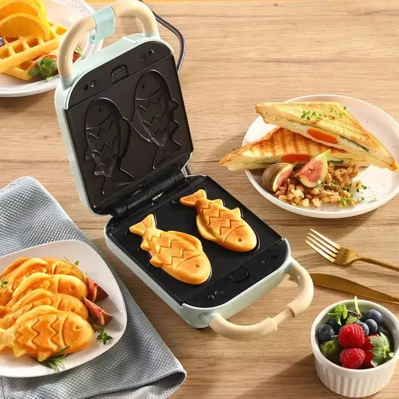 3-in-1 Breakfast Machine with  2 Plate Japanese Light Sandwich Maker Multifunctional Home Waffle Maker