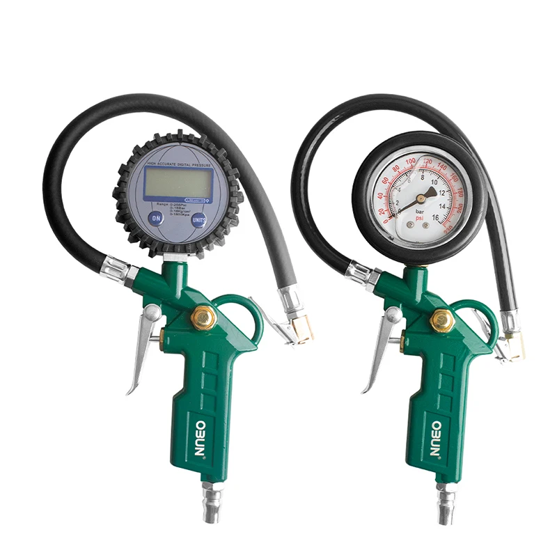 Handle Type Digital Tyre Inflator Pressure Gauge With Rubber Hose And Push Trigger Switch