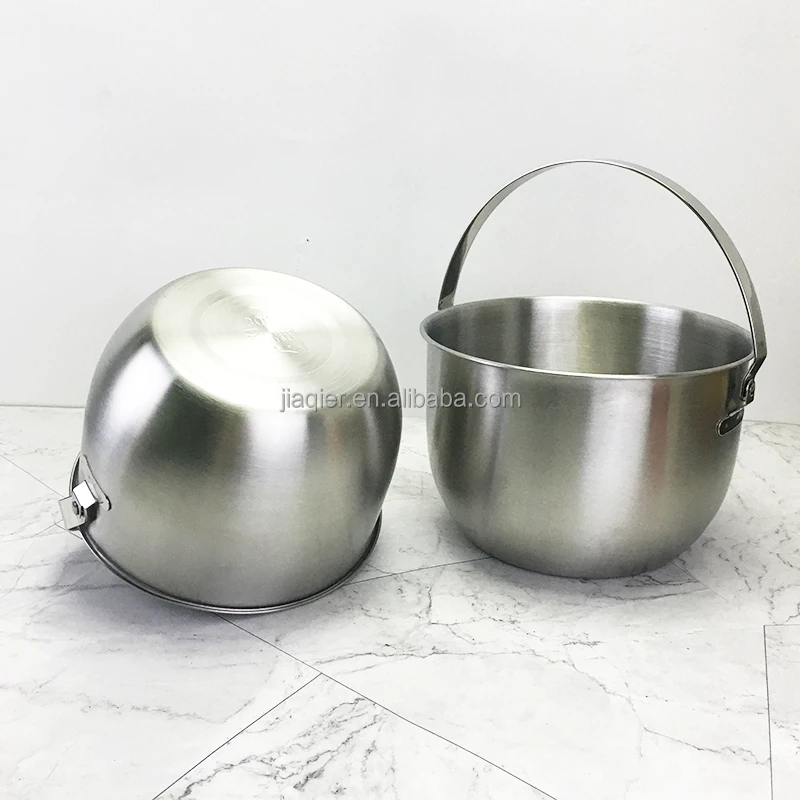 304Stainless steel handle lard basin plus high oil pot Large caliber kitchen storage tank