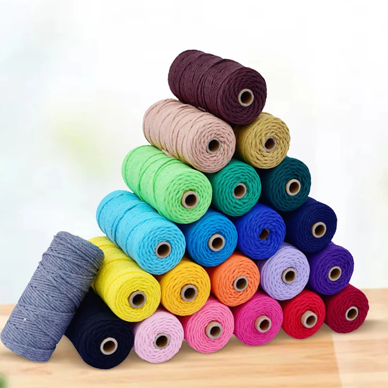 factory customized color cotton rope wholesale macrame rope 4mm cotton braided cord