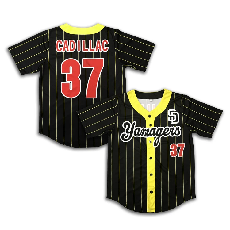 Custom Sublimated Street Vintage Knit Pinstripe Patchwork Baseball Jersey