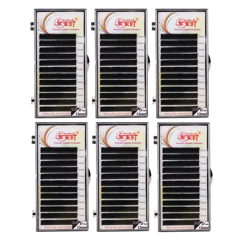 
Best Price Ellipse Flat Eyelash Extension Real Silk Lashes Individual Eyelash Extension 