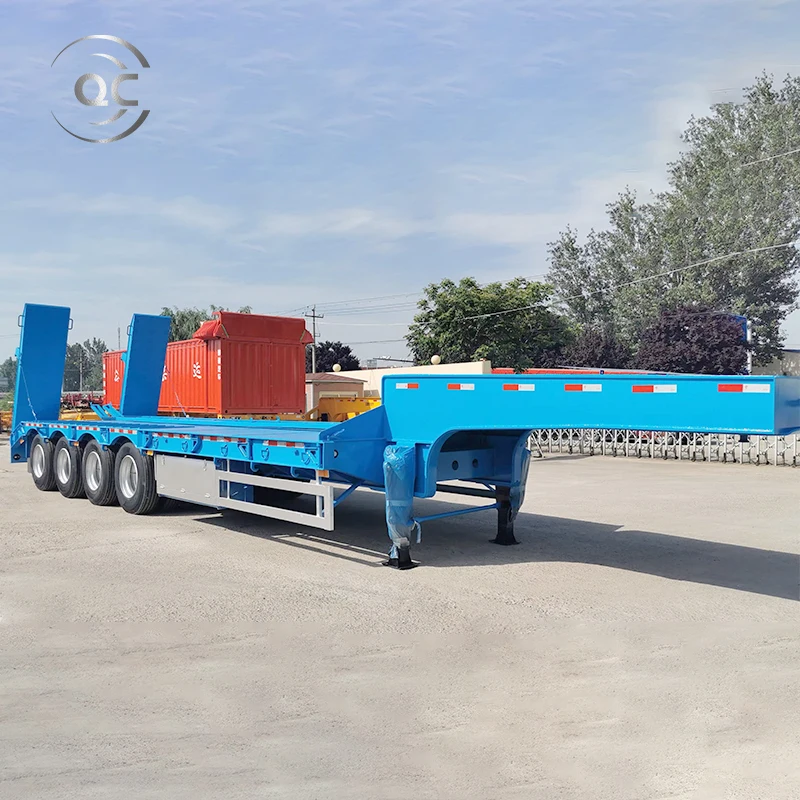 Factory Price Heavy Truck Transportation 3 Axle Lowbed Semi Trailer Bulk Cargo Carrier Lowboy Lowbed Semi Trailer