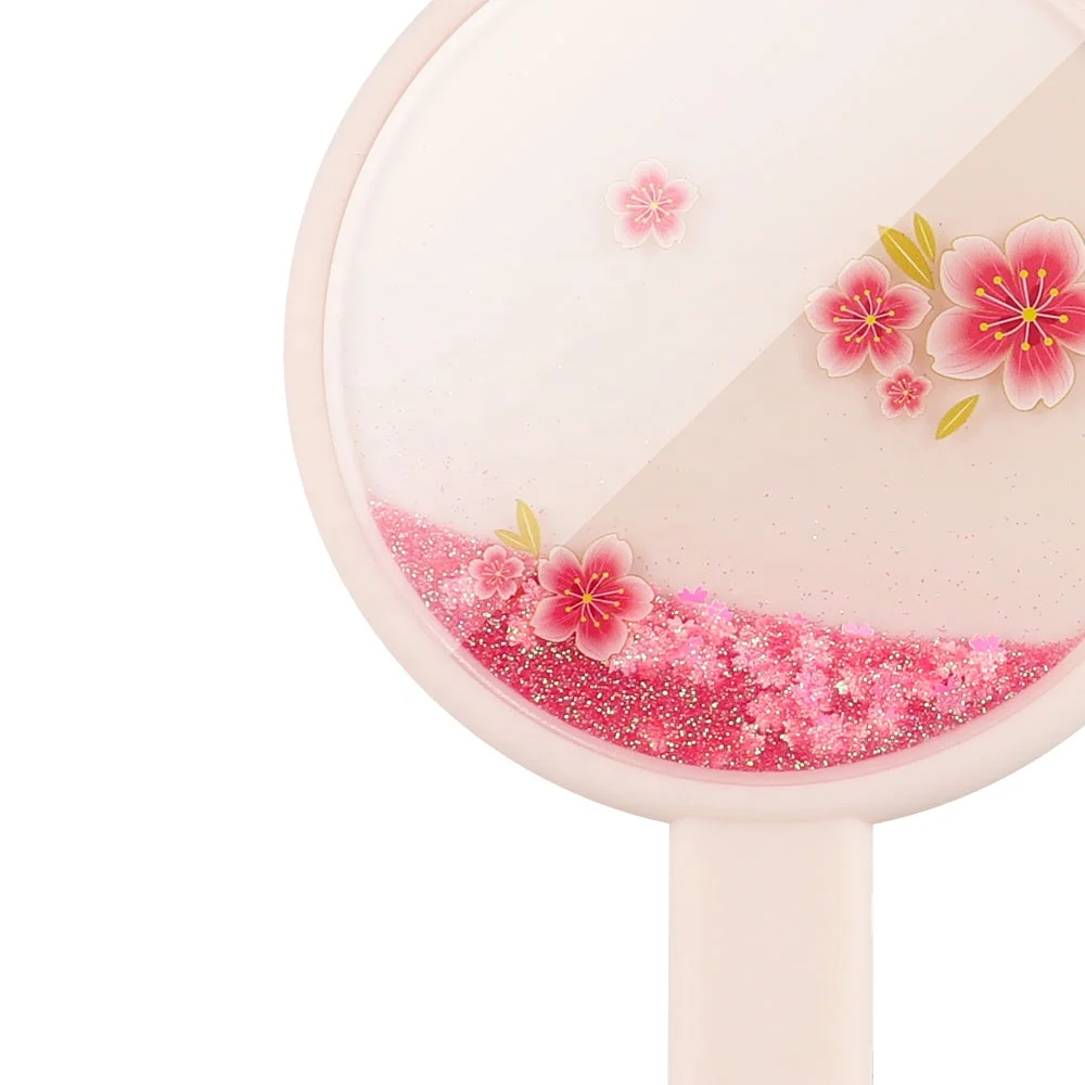 Round Shape Novelty Flower luminous Crystal Shining Acrylic PMMA Liquid Quicksand Glitter Snow Aqua Aquarium Waterfall Mirror