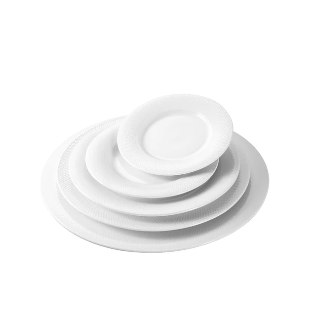 Savall 7days OEM 6-12inch star hotel platter  decoration porcelain round plate crockery