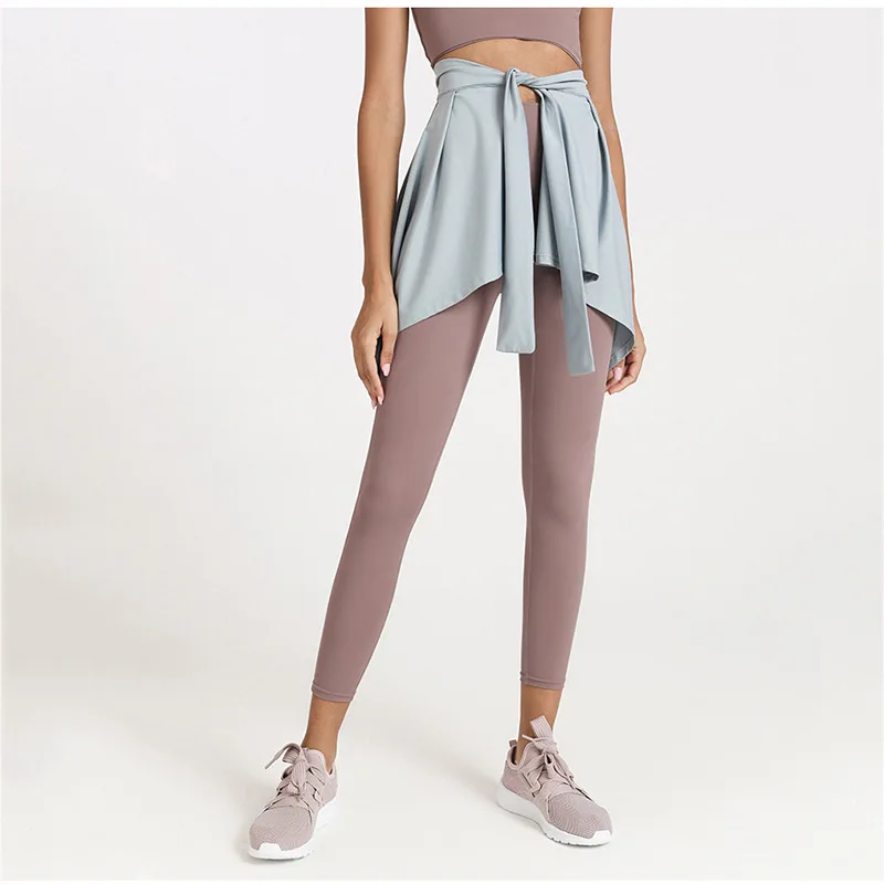 
Latest Women Hidden Hips Slim Yoga Skirt Fitness Yoga Short Skirt Prevents Light Dance Foldover Irregular Shorts Yoga Skirt 