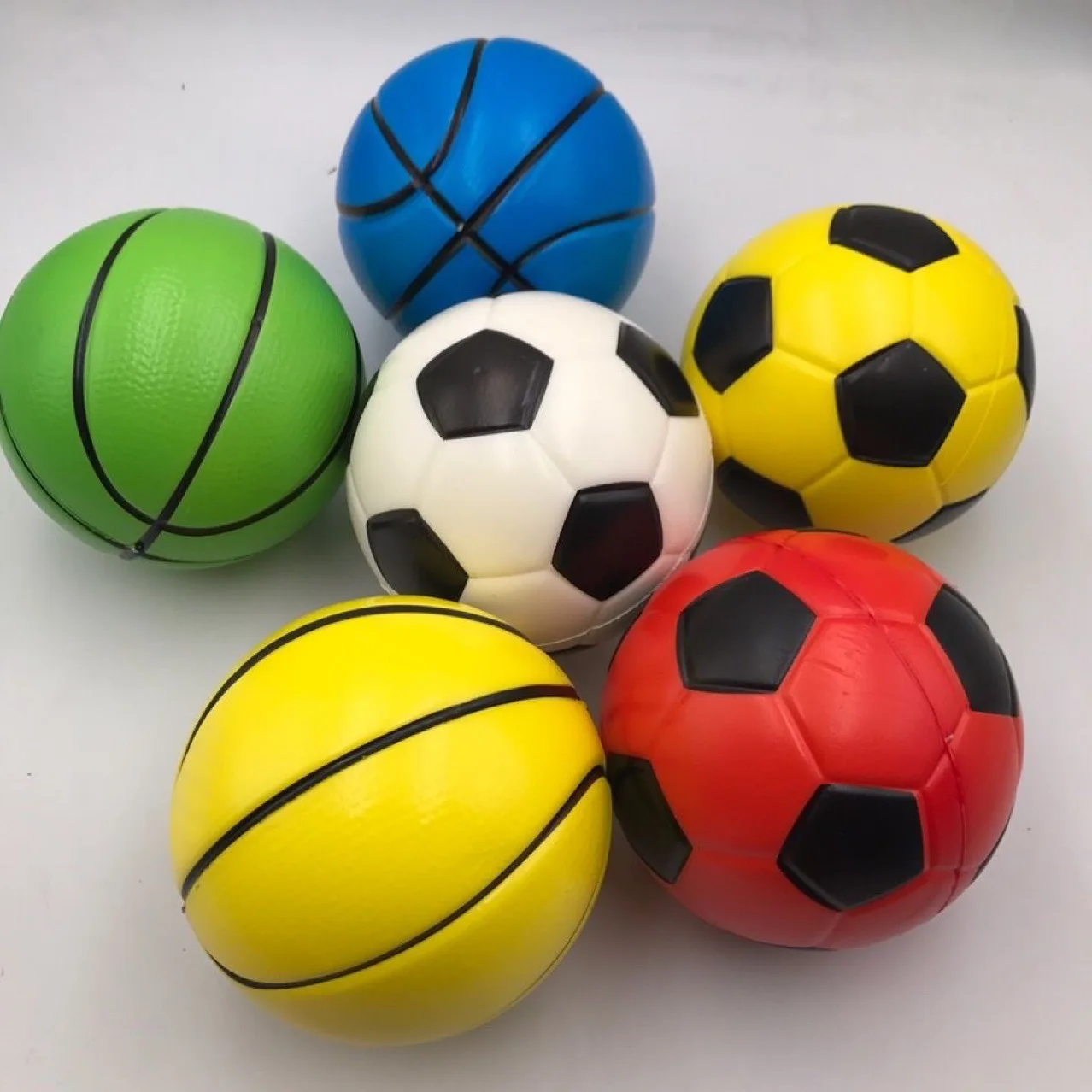 Custom Color Print Logo Anti Stress Balls Squeeze Toys Wholesale Soccer Basketball Shape Pu Foam Balls