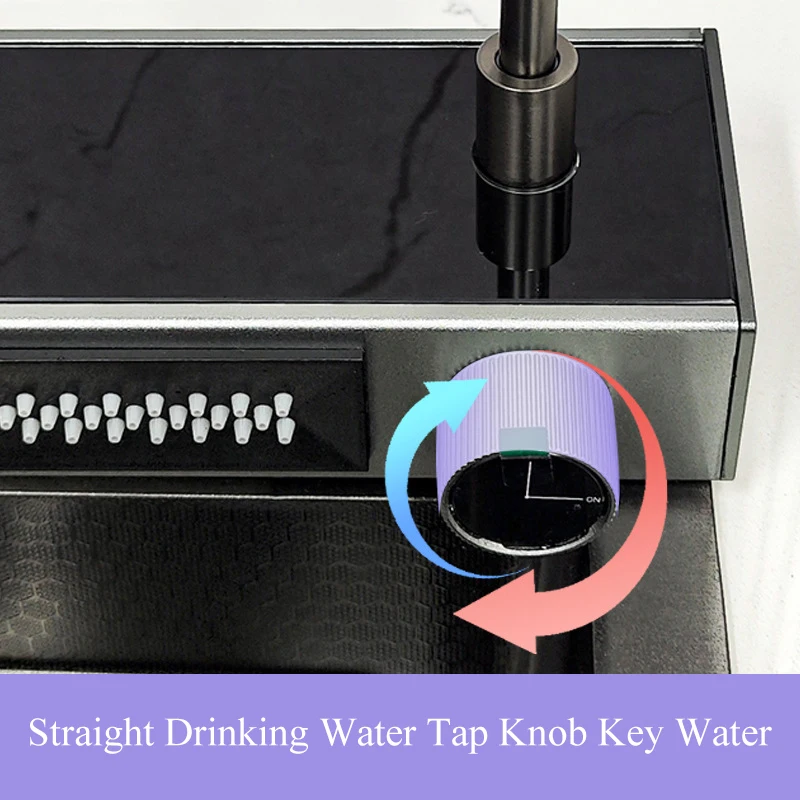 Kitchen Sink Single Bowl Handmade Sink Anti-Scratch Waterfall Faucet with Cup Washer and Digital Display