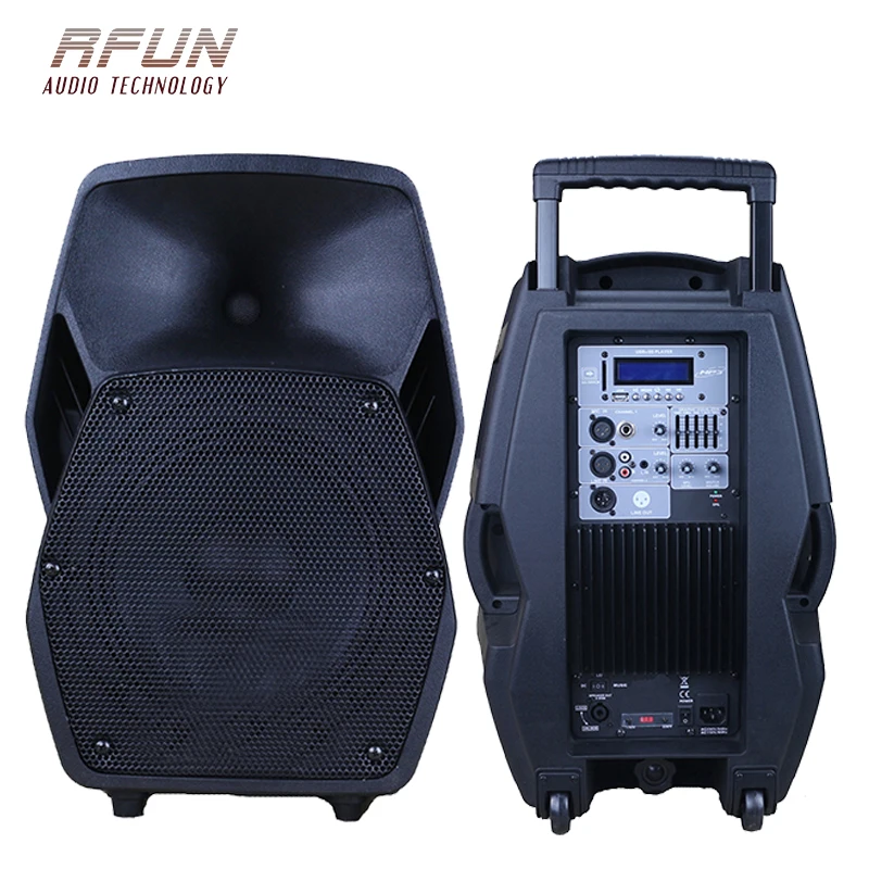 
Satisfying service 2 way active speakers 180 W 12 inch box portable speaker trolley with wheels 