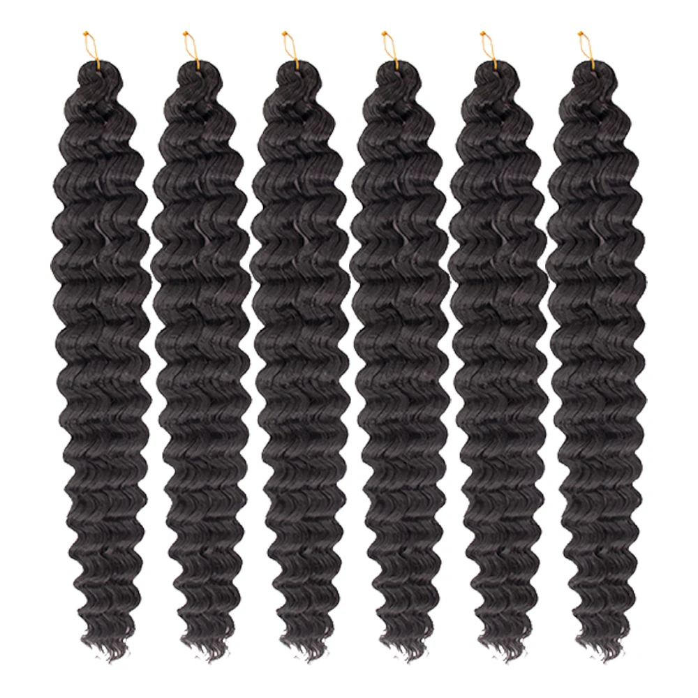 Ocean Wave Crochet Hair Deep Wave Curly Braiding Hair 24inch Synthetic Curly Crochet Hair for Bohemian Crochet Braids