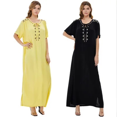 Muslim for Ladies Casual Summer Night Gown Women Robe Hijab Women Maxi Islamic Clothing  dress
