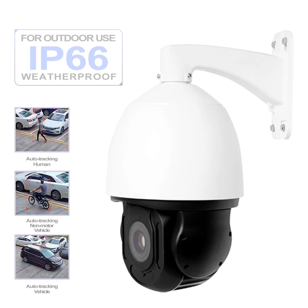 CCTV Factory 4K 20X PoE PTZ 100m 8MP@15fps IR built-in mic Audio Outdoor Auto Tracking High Speed IP Network Security camera