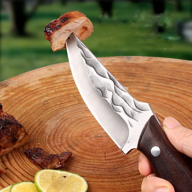 Hand Forged Knife Stainless Steel Boning Butcher Knife Meat Cleaver Household Outdoor Camping Butcher Knife