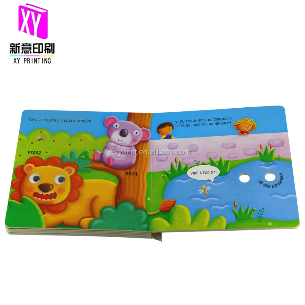 Custom comic my first library hardcover children baby sound Die cut board book printing for kids