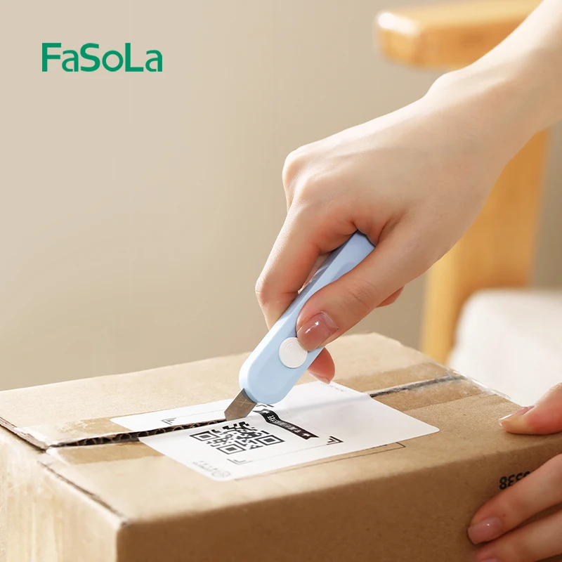 FaSoLa простой мини-нож выдвижной нож упаковка и открывалка для коробок офиса домашнего использования белый/синий