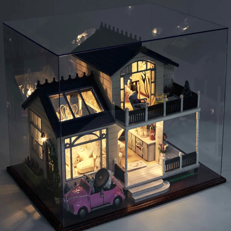 Hot Sale Provence DIY Doll Houses Furniture Miniature Wooden House  Educational Toys Doll House Miniature Accessories