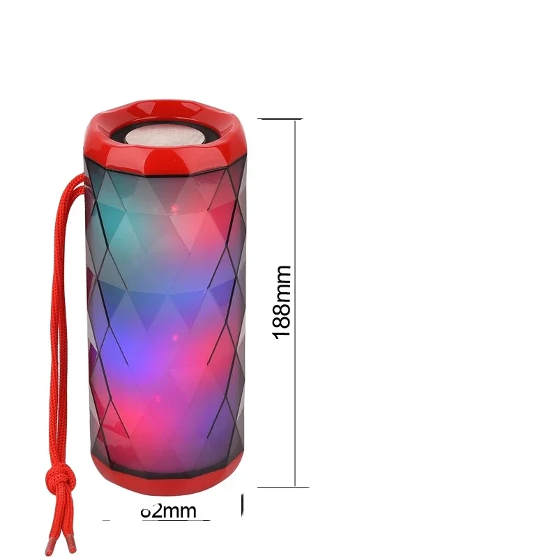 BT 5.0 Speaker Wireless Portable Subwoofer Seven Color Flashing Light Tg167 Speaker With FM Radio