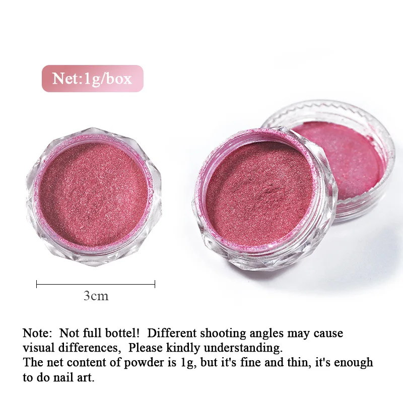 15Colors Mirror Chrome Pearl Shell Nail Powder Gradient Glitter Dust Nail Pigment Powder Shinning Magnetic Nail Art Powder