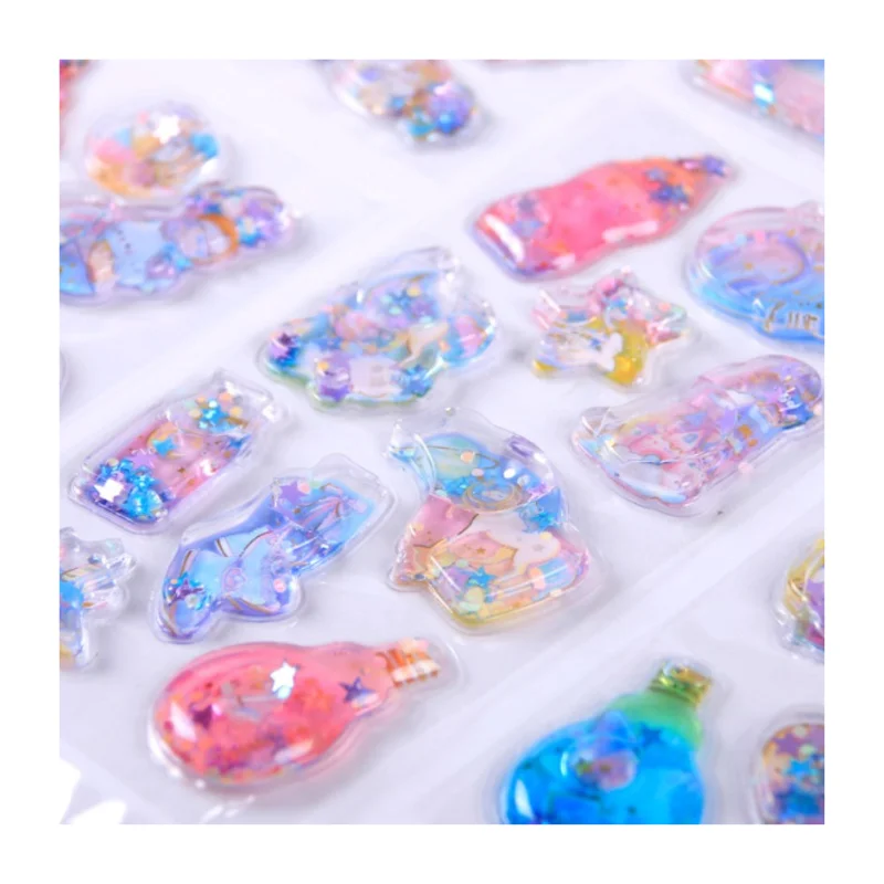 Air Bubble Pop Up Decoration Cartoon Toy Self-adhesive 3D Shaker Stickers Sheet for Kids Stationery DIY