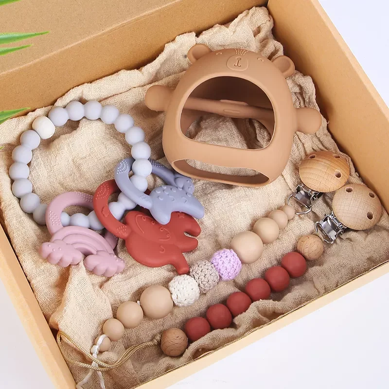 Factory Supply Cheap Price Cute Cartoon Shape Gift Food Grade Silicone Teether Baby Christmas Gift