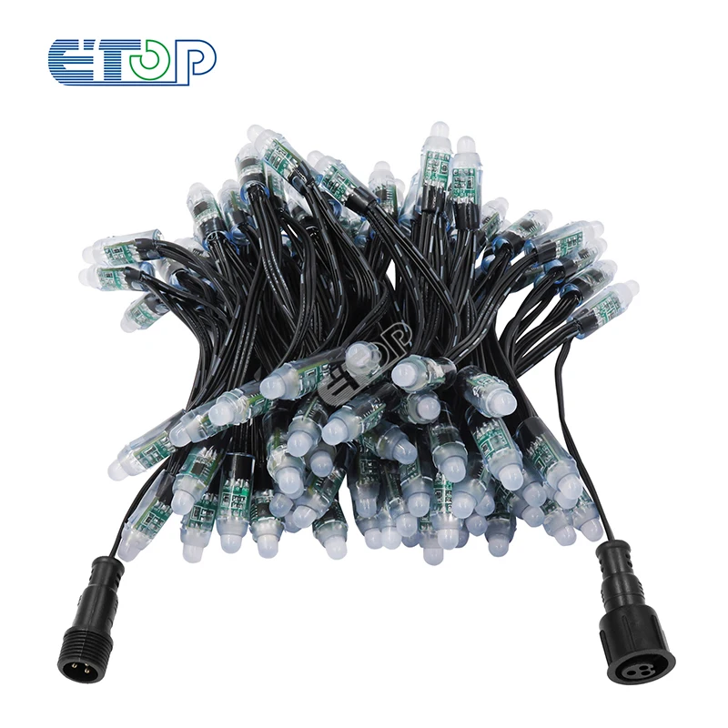 12 мм 18awg DC12V ws2811 черный провод ip68 цилиндрические светодиодные пиксельные