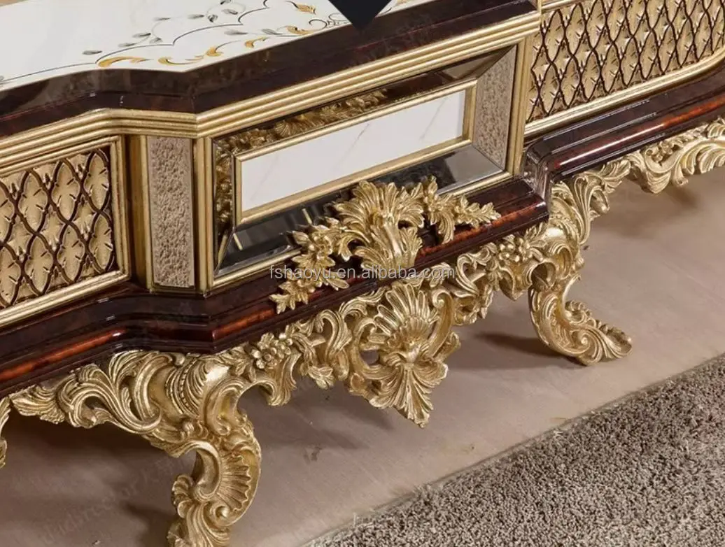 2023 Turkish Middle East Eastern Luxury Antique Royal Hand Carved Bed Room Furniture Set Five Pieces Black Gold African American