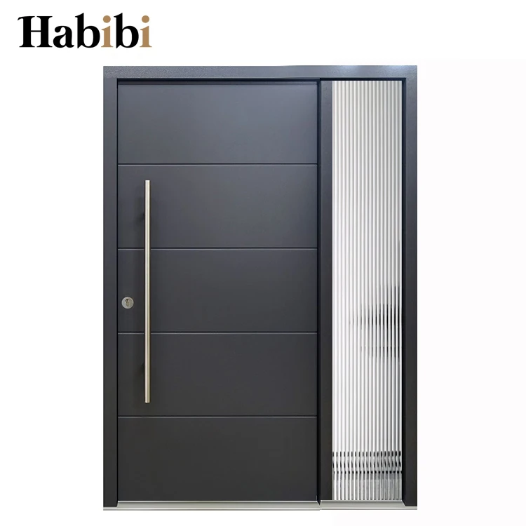 Australia Residential Design Superior Quality Armored Doors Black Security Steel Exterior Door With Glass