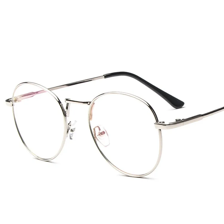Circle vintage metal strong reading glasses prescription lenses 1296 readers semi rimless rectangle thin titanium eyeglasses