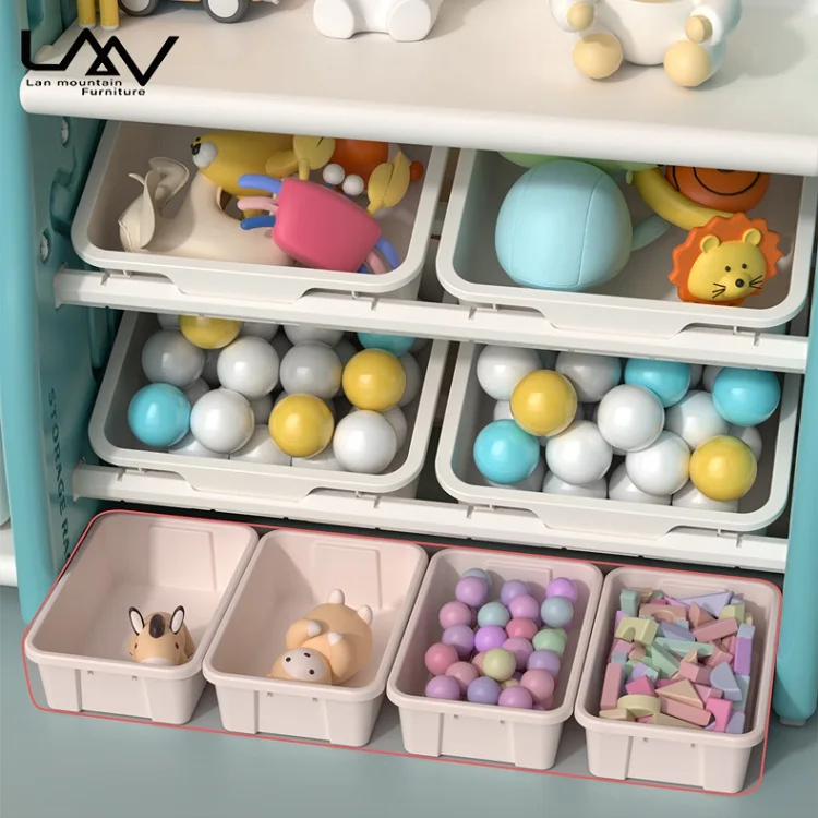 Custom Plastic Kids Furniture Movable Baby Chest Corner Cupboard Rack Drawer Toys Storage Children Cabinets For Kindergarten Use