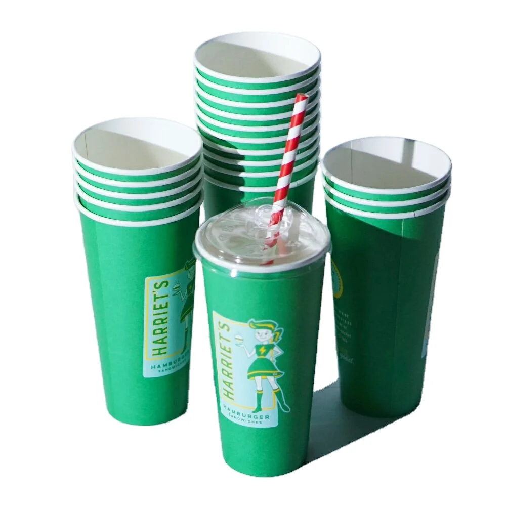 Logo Printing Single Double Wall 8oz 12oz 16oz 20oz  Disposable Hot Drinks Paper Cup Hot Paper Coffee Cups