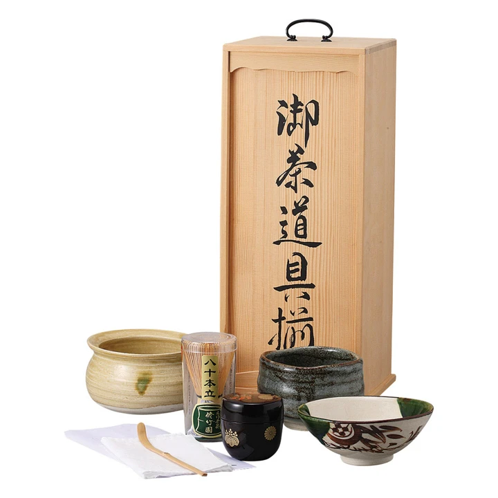 Gorgeous handcrafted tea ceremony gift utensil travel set Japan