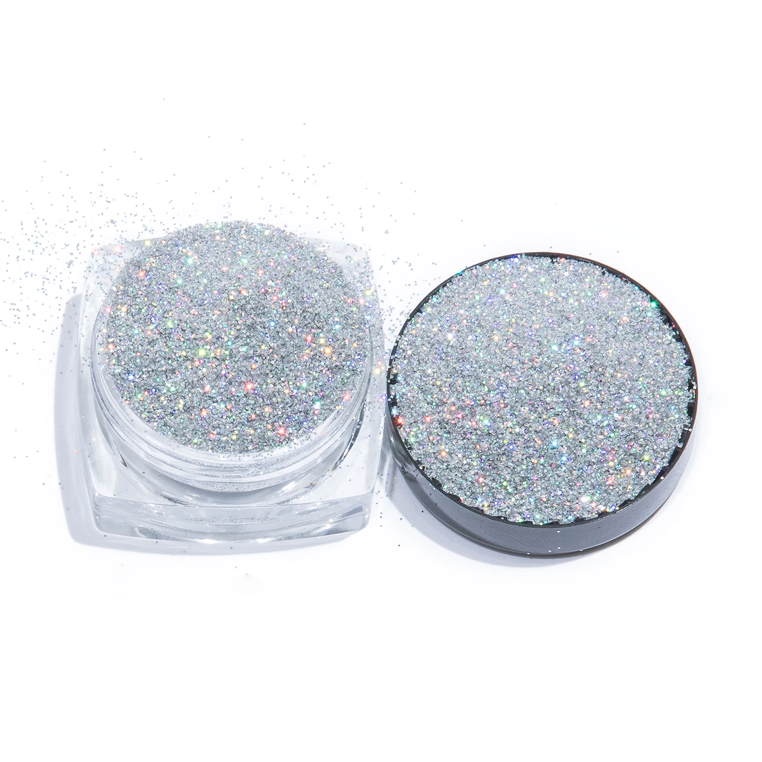 VIP Wholesale 2oz Jar Crystal Body Glitter Flakes Bulk Holographic Black Fine Glitter For Crafts
