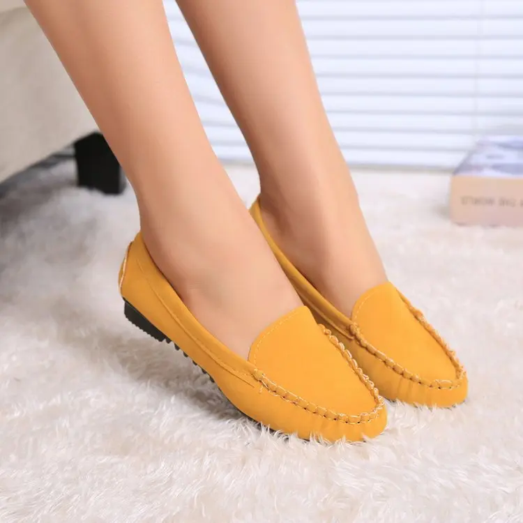 2022 Wholesale Fashion Ladies Casual Dress Shoes Women Comfortable Slip On Leather Ballet Shoes Soft Classic Round Toe Flats