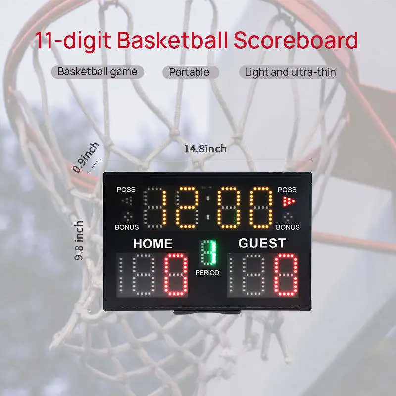 YIZHi Indoor Outdoor Ball Game Electronic Basketball Digital Scoreboard with Timer Remote for Baseball Football Volleyball Match