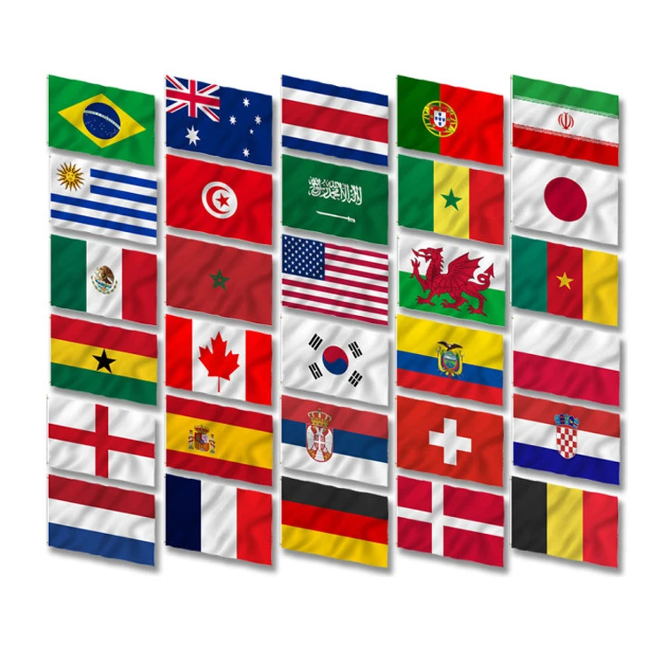Wholesale National Flags For Football Games Digital Printing Polyester Custom Flag 3x5 ft Countries Flag banners
