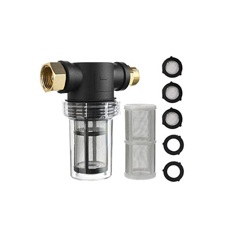 3/4  Garden Hose Filter for Pressure Washer Inlet Water, Inline filter for Sediment, 40 Mesh Screen, Extra 100