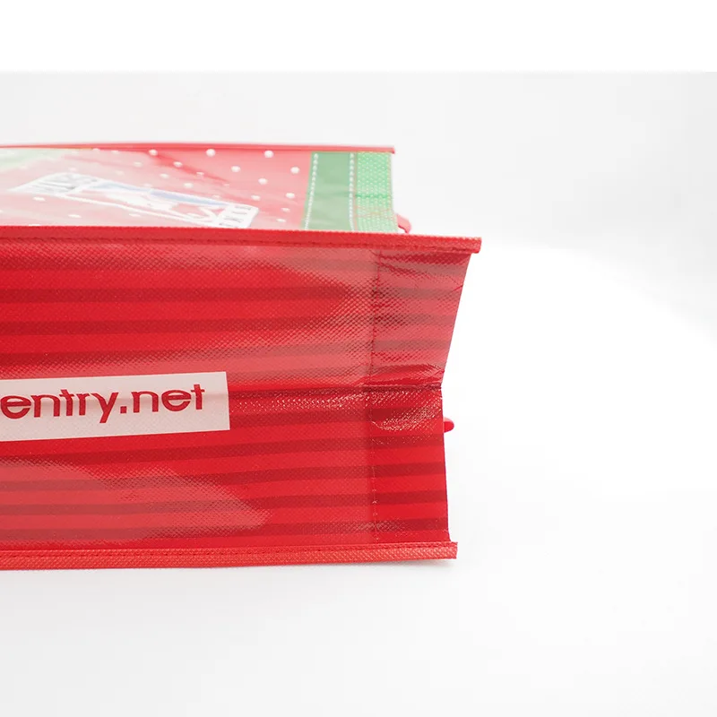 Friendly reusable grocery  Christmas gift bag nonwoven bags laminated non woven fabric carry shopping bag with custom print logo